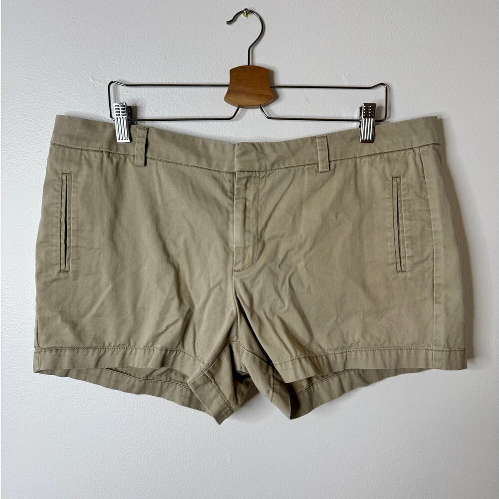 Stylus Plus Size 16 Beige Khaki 100% Cotton Mid Rise 3.5" Shorts